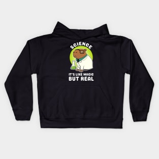 Science it's like magic but real Capybara Science Kids Hoodie